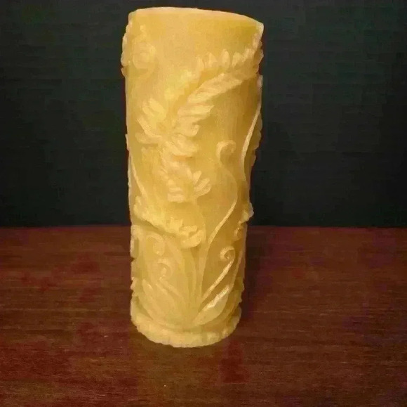 Rustic  Fern Pillar 100% Beeswax Handcrafted Candle - Selwyn Twp, ON, CAN - Picture 4 of 6